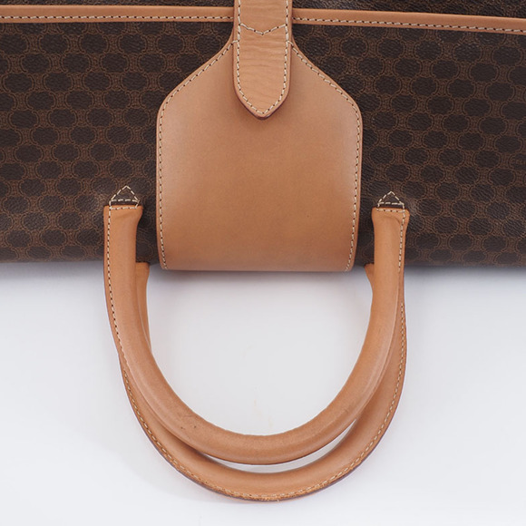CELINE Old Boston Bag Brown PVC Leather Macadam - Picture 13 of 13
